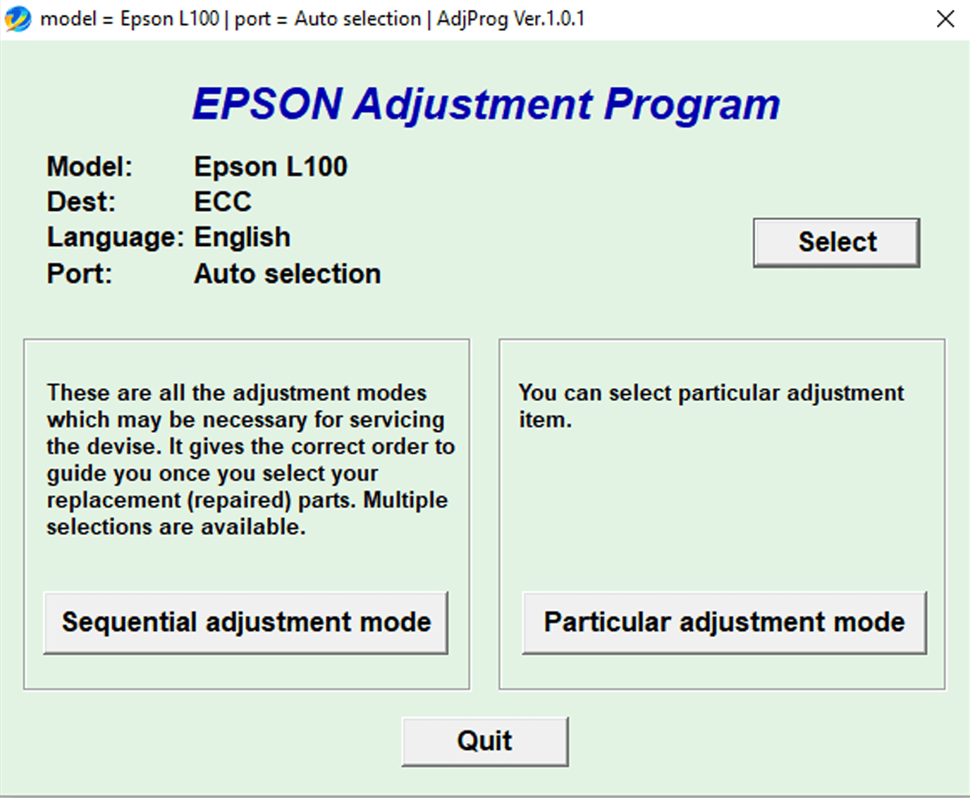 Epson l100 driver download